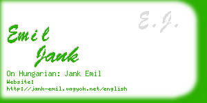 emil jank business card